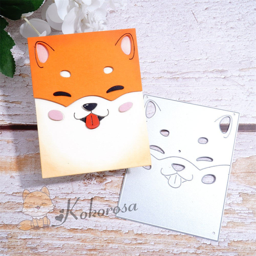 Kokorosa Metal Cutting Dies with Cute Shiba Inu Background Board