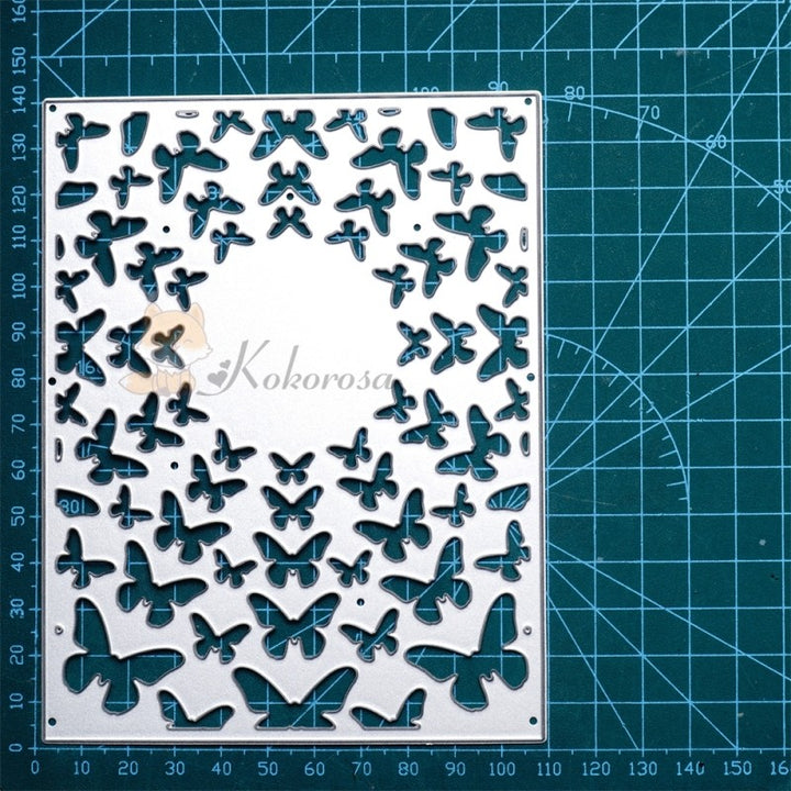 Kokorosa Metal Cutting Dies with Cute Hollow Butterflies Background Board