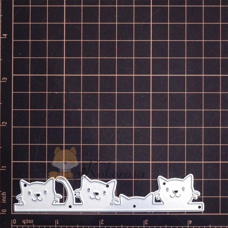 Kokorosa Metal Cutting Dies with Cute Kittens Border Board