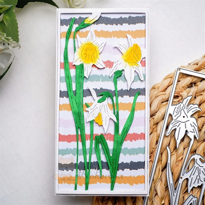 Kokorosa Metal Cutting Dies with Daffodils Flowers Frame Board