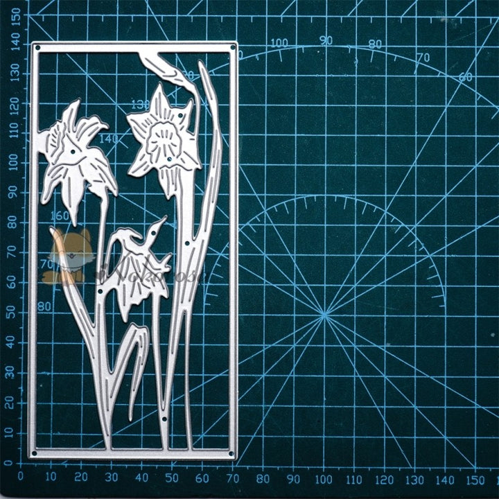 Kokorosa Metal Cutting Dies with Daffodils Flowers Frame Board