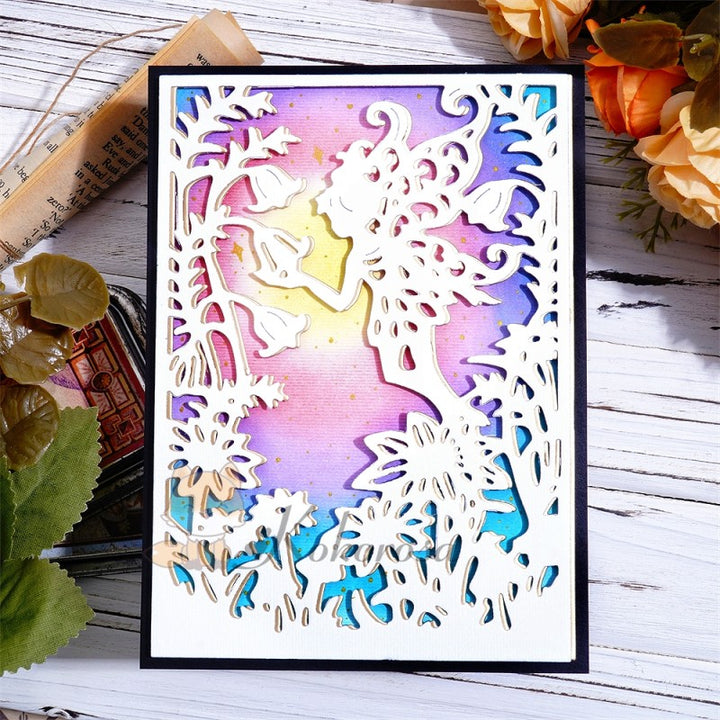 Kokorosa Metal Cutting Dies with Fairy & Flowers Background Board