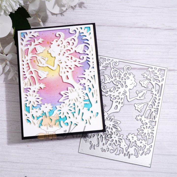 Kokorosa Metal Cutting Dies with Fairy & Flowers Background Board