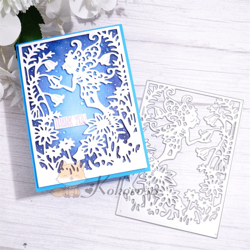 Kokorosa Metal Cutting Dies with Fairy & Flowers Background Board