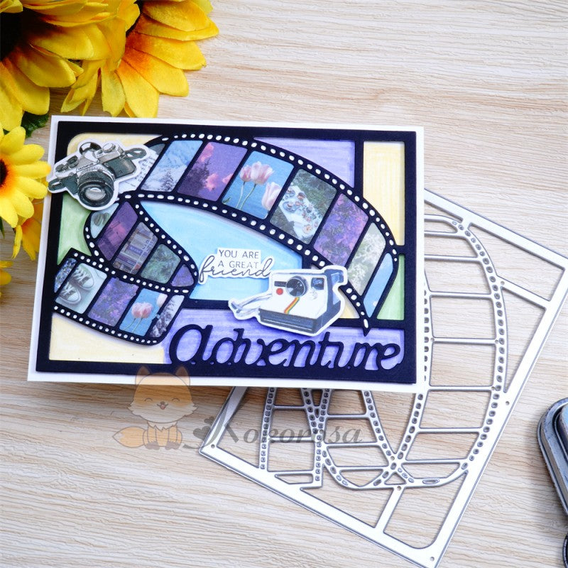 Kokorosa Metal Cutting Dies with Film Background & "adventure" Word Board