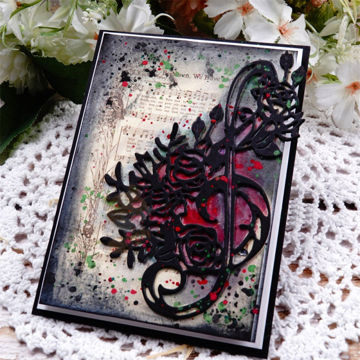 Kokorosa Metal Cutting Dies with Floral Music Note