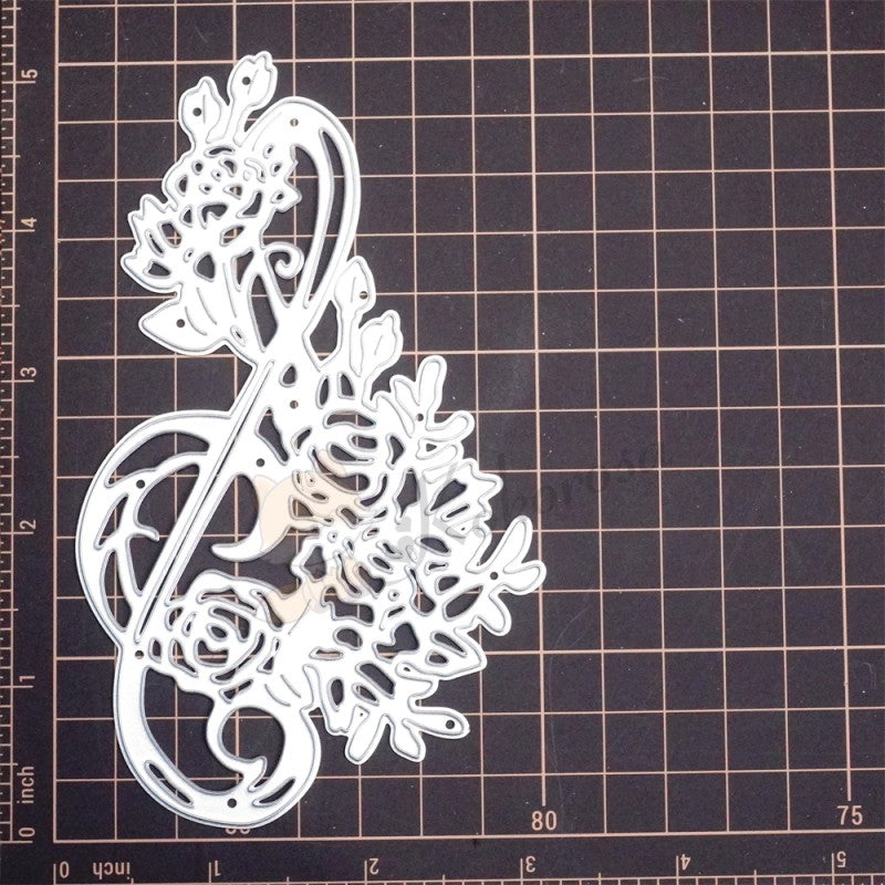 Kokorosa Metal Cutting Dies with Floral Music Note