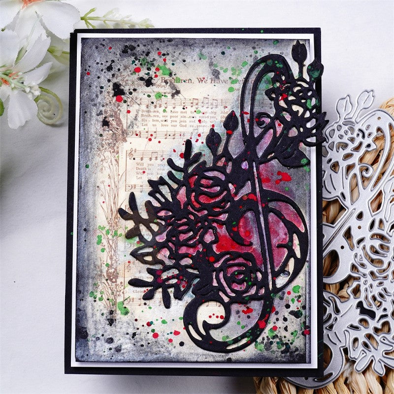 Kokorosa Metal Cutting Dies with Floral Music Note