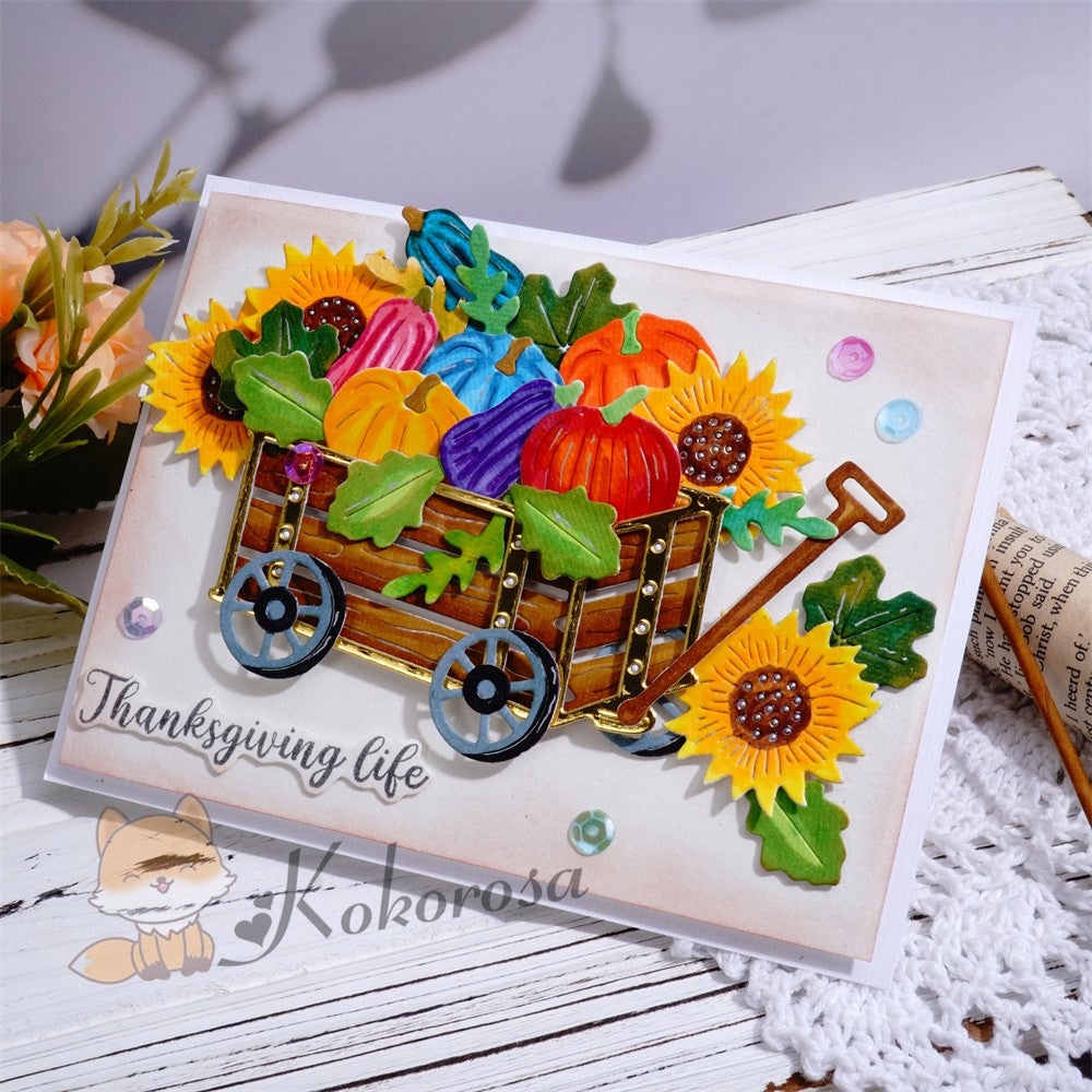 Kokorosa Metal Cutting Dies with Flowers Cart