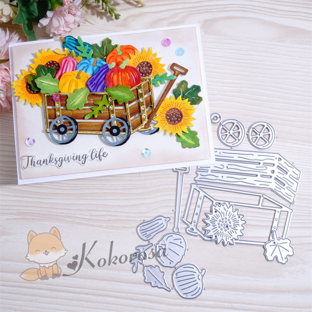 Kokorosa Metal Cutting Dies with Flowers Cart