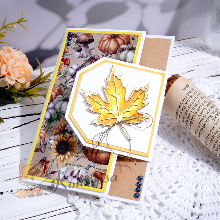 Kokorosa Metal Cutting Dies with Foldable Card & Maple Leaf