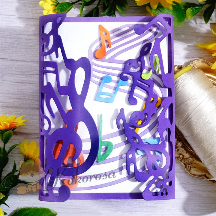 Kokorosa Metal Cutting Dies with Foldable Music Note Card