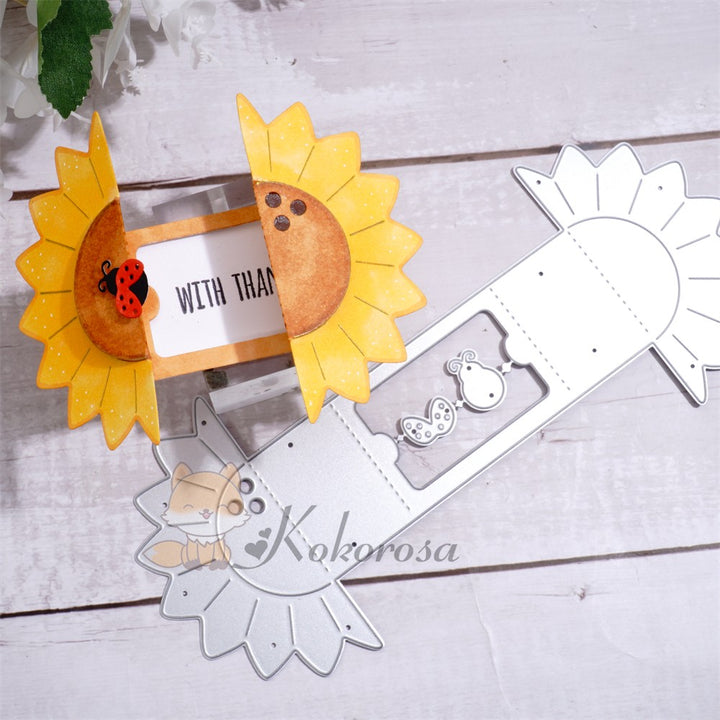 Kokorosa Metal Cutting Dies with Foldable Sunflower