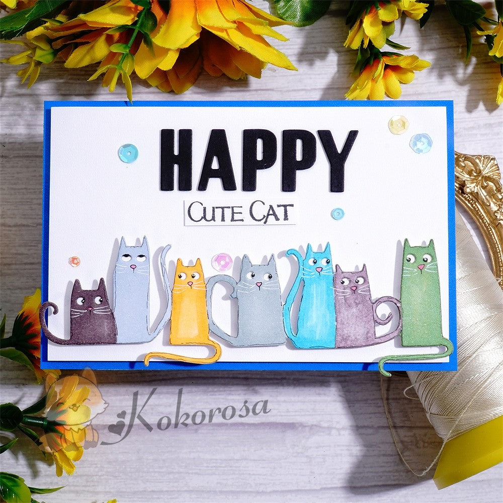 Kokorosa Metal Cutting Dies with Funny Cats