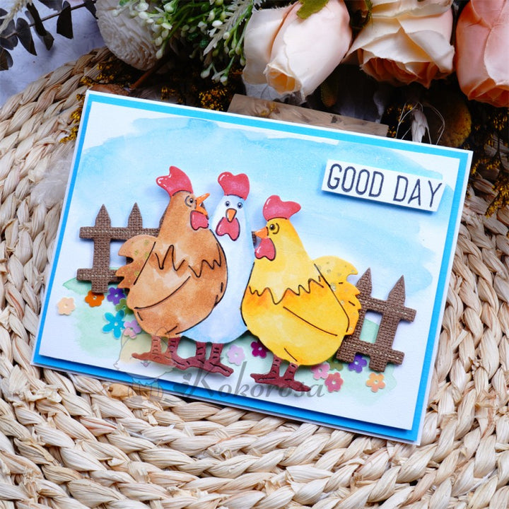 Kokorosa Metal Cutting Dies with Funny Chickens
