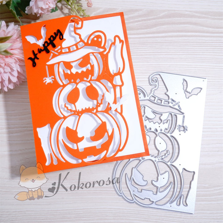 Kokorosa Metal Cutting Dies with Ghost Pumpkins Border Board