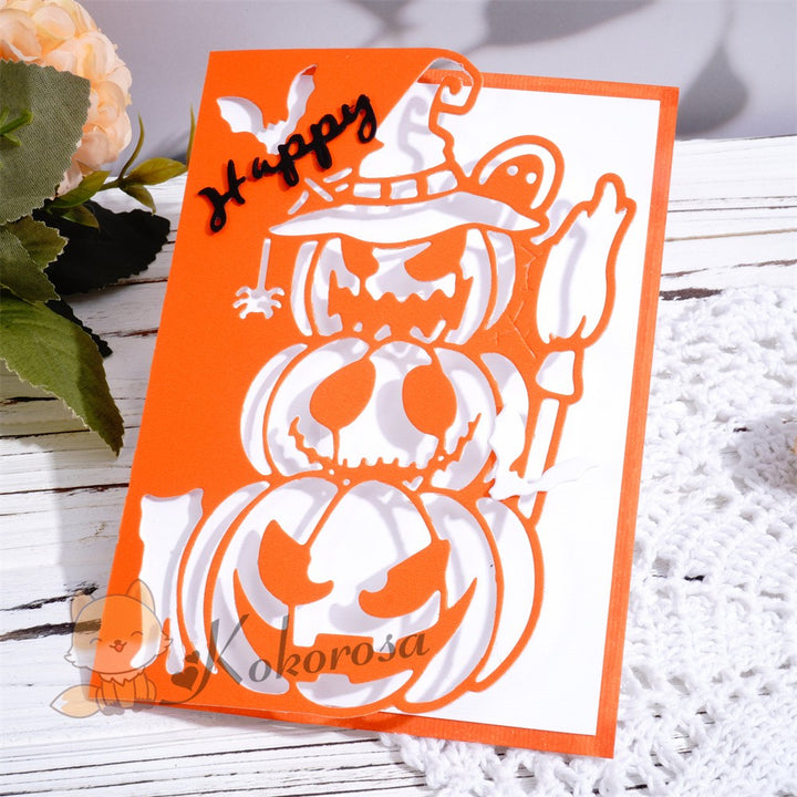 Kokorosa Metal Cutting Dies with Ghost Pumpkins Border Board