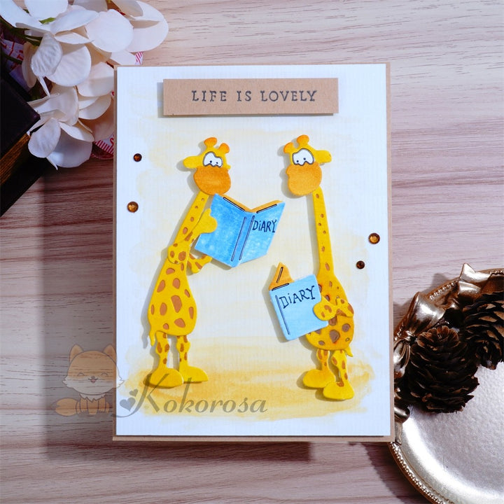 Kokorosa Metal Cutting Dies with Giraffes Reading Books