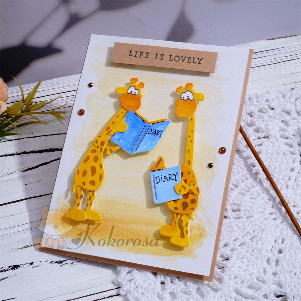 Kokorosa Metal Cutting Dies with Giraffes Reading Books