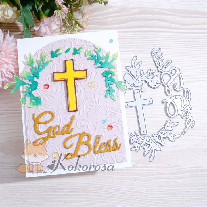 Kokorosa Metal Cutting Dies with "God Bless" Word