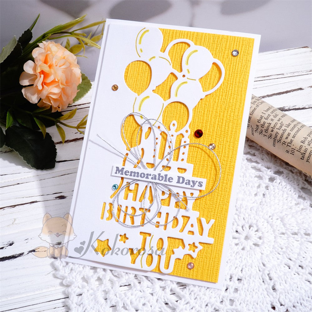 Kokorosa Metal Cutting Dies with HAPPY BIRTHDAY Balloon Border