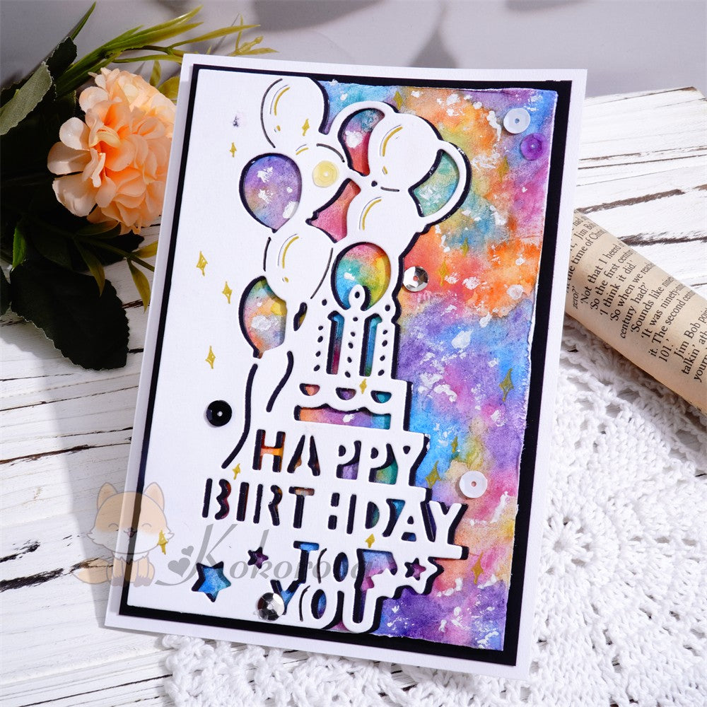 Kokorosa Metal Cutting Dies with HAPPY BIRTHDAY Balloon Border