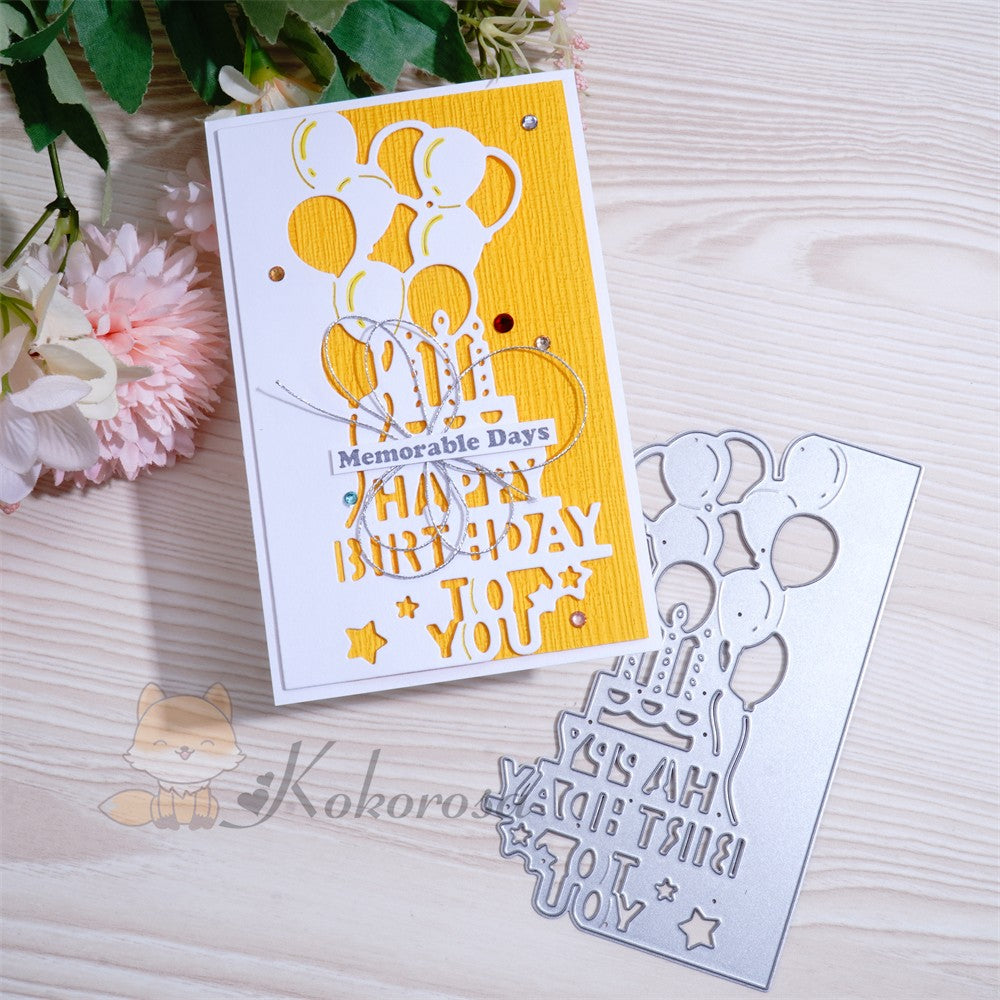 Kokorosa Metal Cutting Dies with HAPPY BIRTHDAY Balloon Border