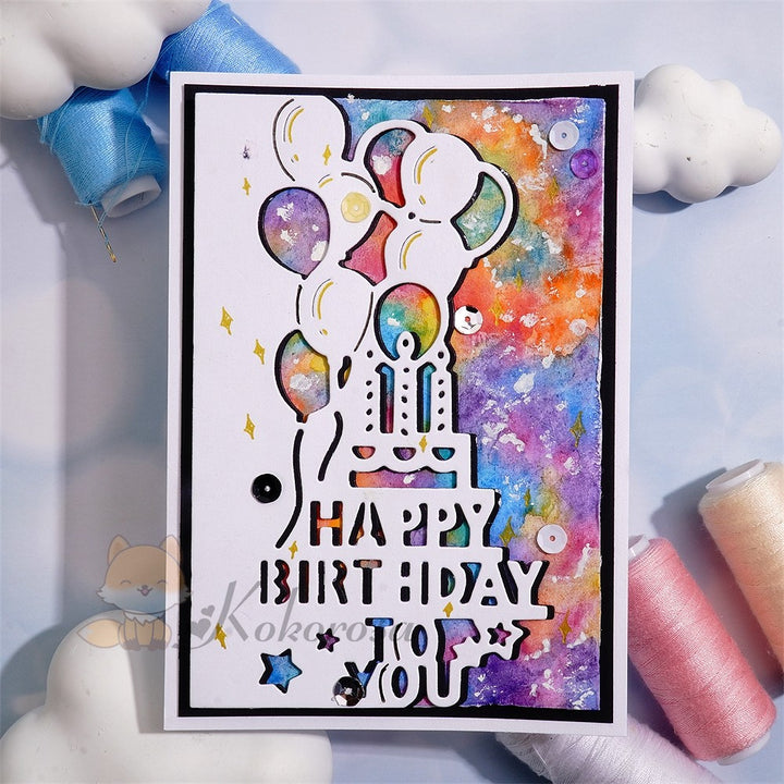 Kokorosa Metal Cutting Dies with HAPPY BIRTHDAY Balloon Border