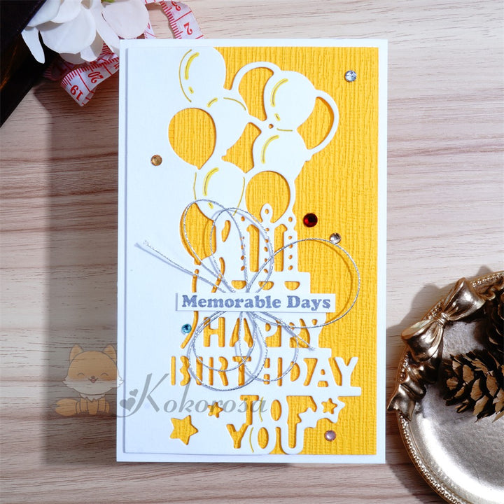 Kokorosa Metal Cutting Dies with HAPPY BIRTHDAY Balloon Border