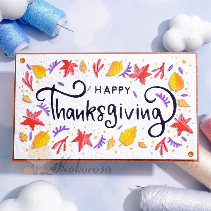 Kokorosa Metal Cutting Dies with "HAPPY Thanksgiving" Background Board