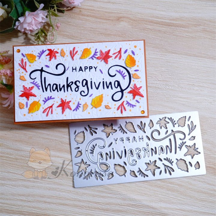 Kokorosa Metal Cutting Dies with "HAPPY Thanksgiving" Background Board