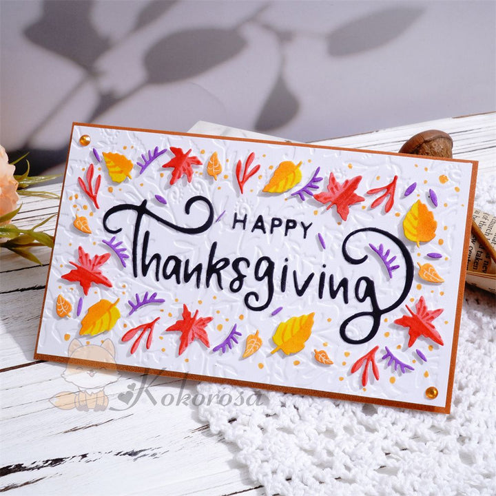 Kokorosa Metal Cutting Dies with "HAPPY Thanksgiving" Background Board