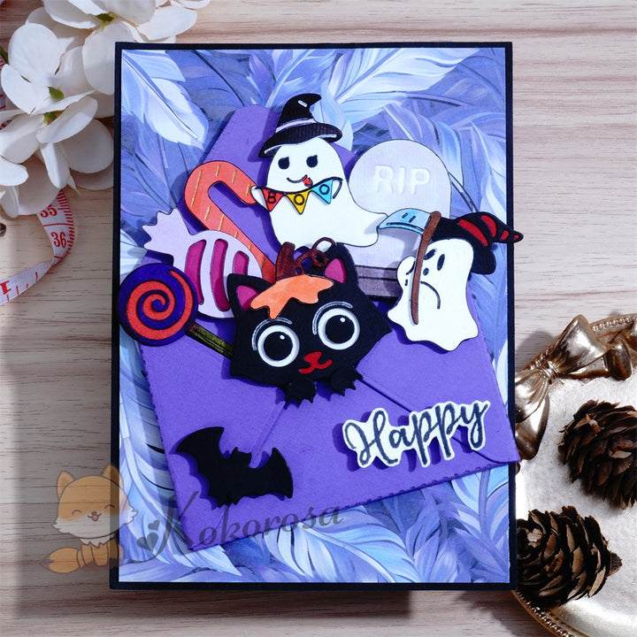 Kokorosa Metal Cutting Dies with Halloween Elements in Envelope