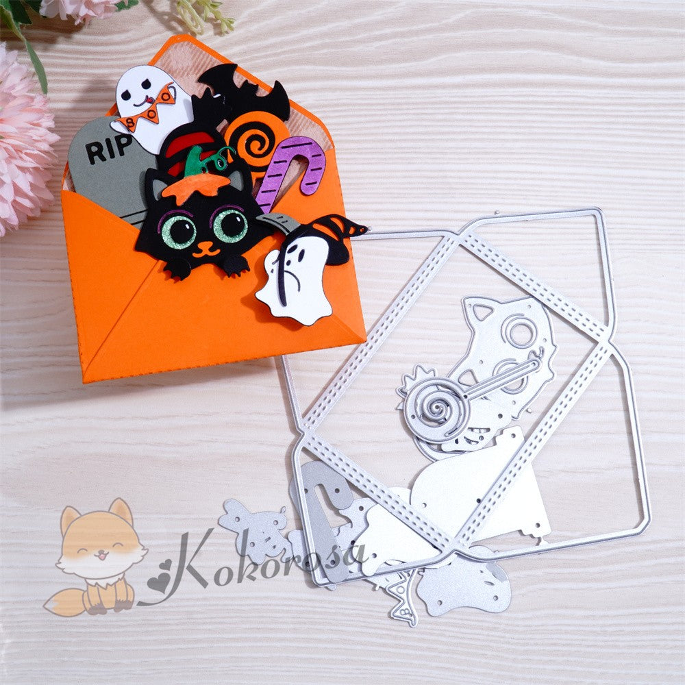 Kokorosa Metal Cutting Dies with Halloween Elements in Envelope