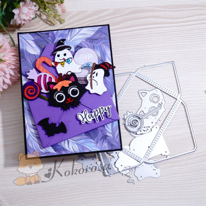 Kokorosa Metal Cutting Dies with Halloween Elements in Envelope