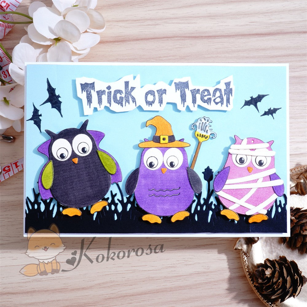 Kokorosa Metal Cutting Dies with Halloween Owls