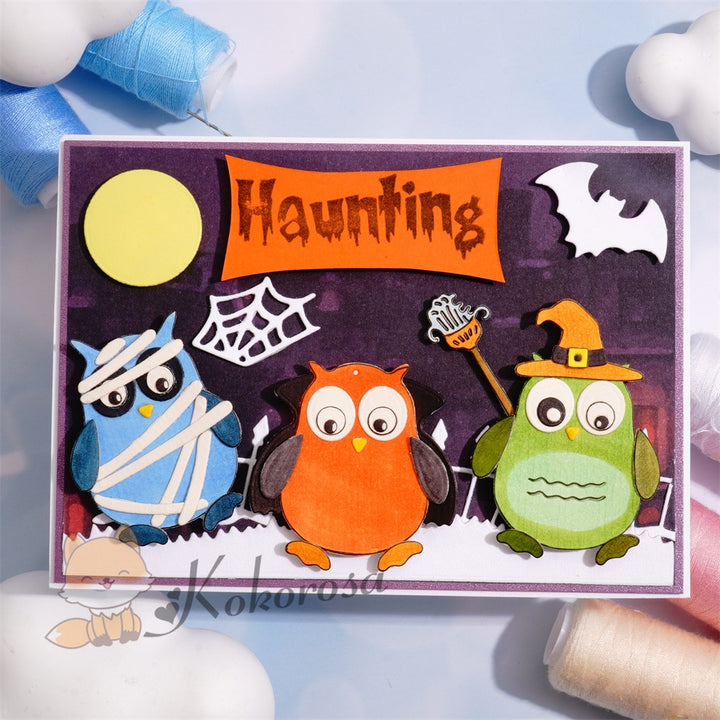 Kokorosa Metal Cutting Dies with Halloween Owls