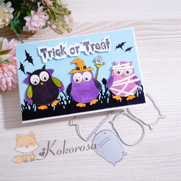 Kokorosa Metal Cutting Dies with Halloween Owls