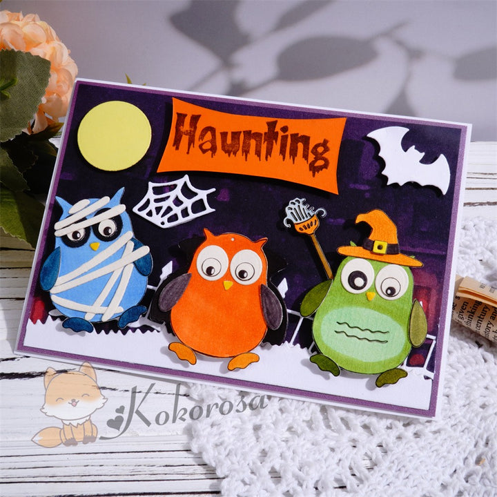 Kokorosa Metal Cutting Dies with Halloween Owls