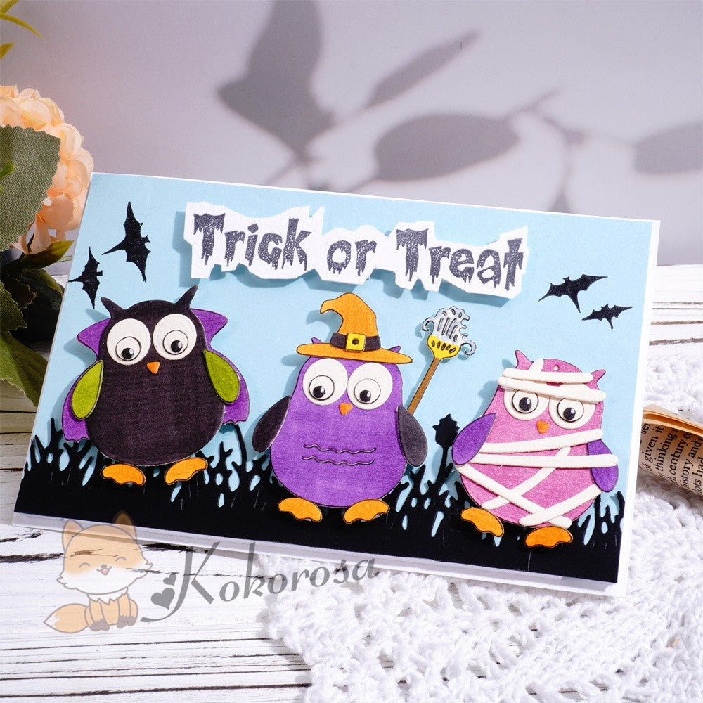 Kokorosa Metal Cutting Dies with Halloween Owls