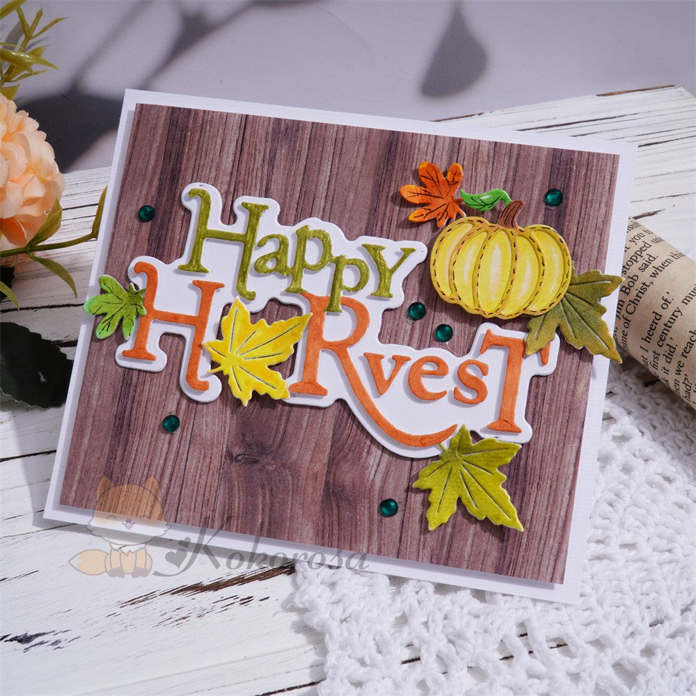 Kokorosa Metal Cutting Dies with "Happy Harvest" Word