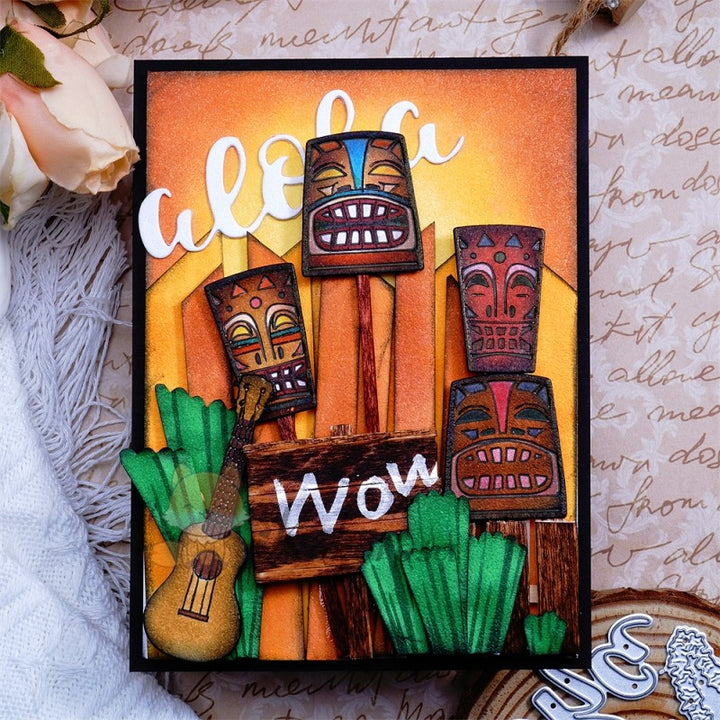 Kokorosa Metal Cutting Dies with Hawaii Totem Mask