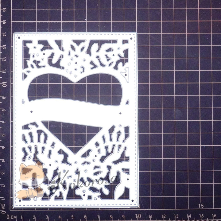 Kokorosa Metal Cutting Dies with Heart & Flowers Background Board