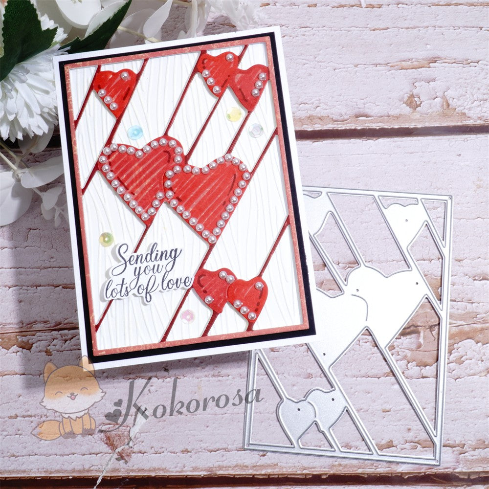 Kokorosa Metal Cutting Dies with Hearts Frame Board