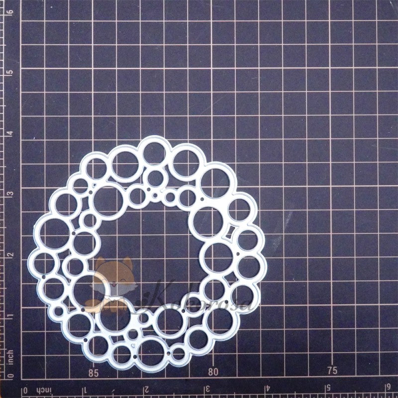 Kokorosa Metal Cutting Dies with Hollow Bubbles Round Frame Board