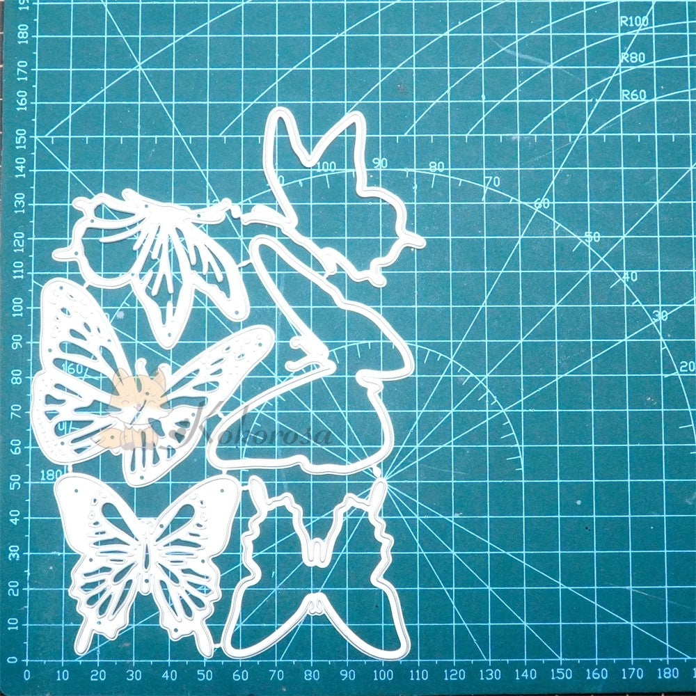 Kokorosa Metal Cutting Dies with Hollow Flying Butterflies