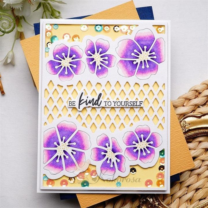 Kokorosa Metal Cutting Dies with Hollow Violet Background Board