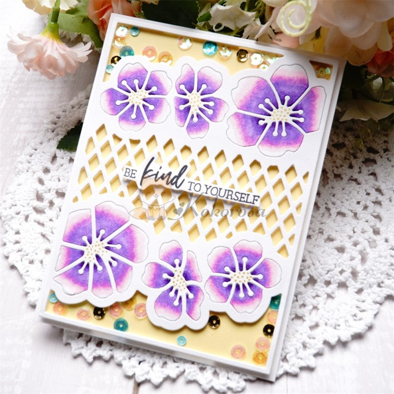 Kokorosa Metal Cutting Dies with Hollow Violet Background Board