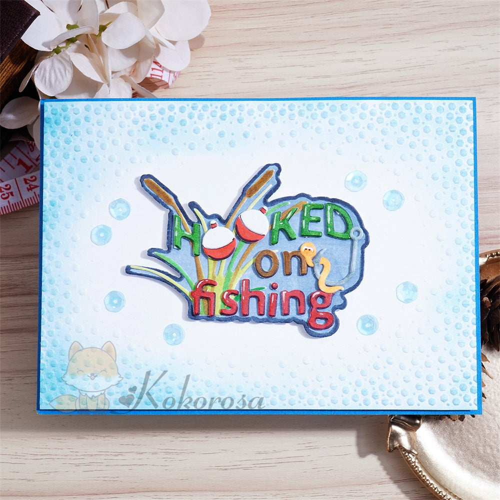 Kokorosa Metal Cutting Dies with Hooked on Fishing Scenery