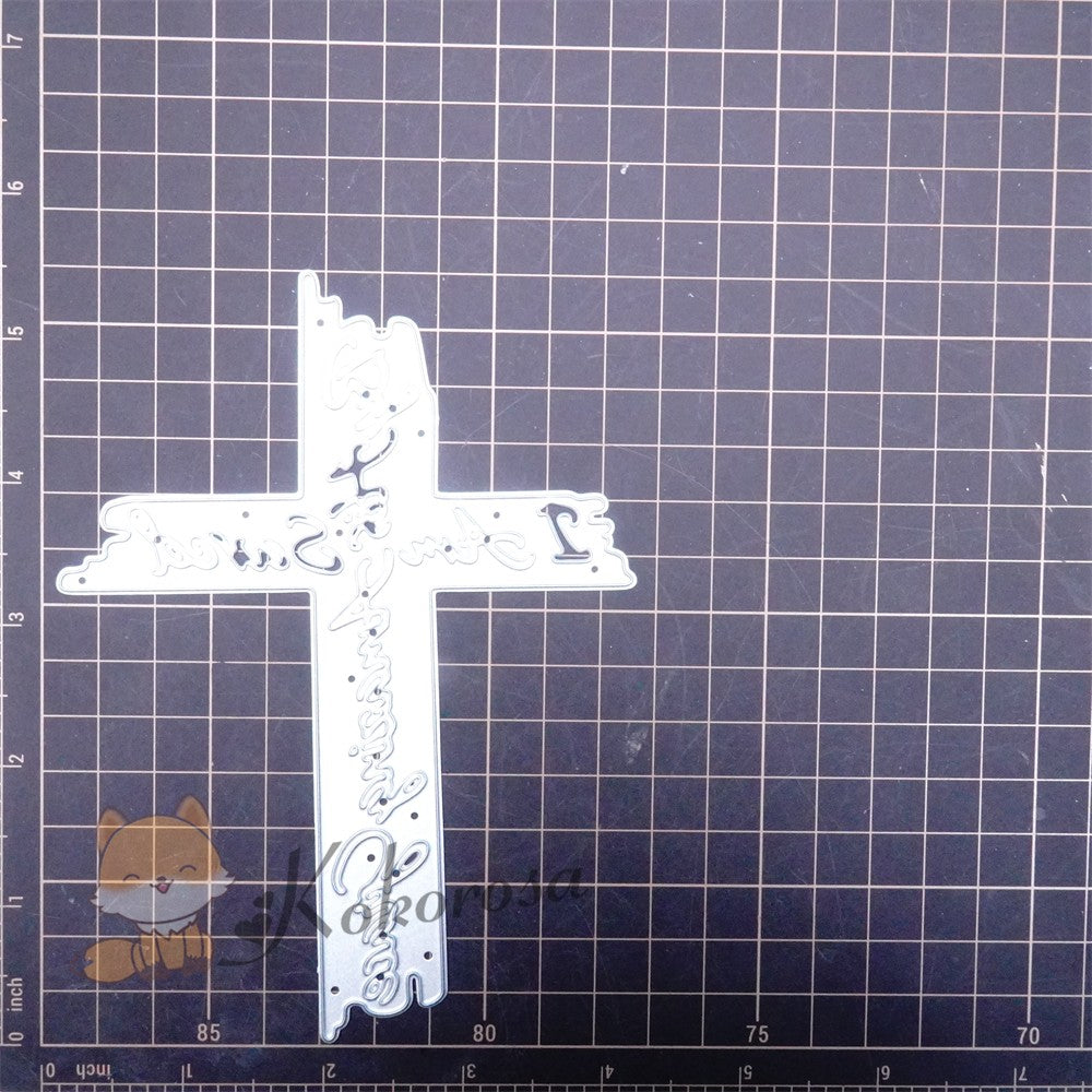 Kokorosa Metal Cutting Dies with "I Am Saved By This Amazing Grace" Words Cross